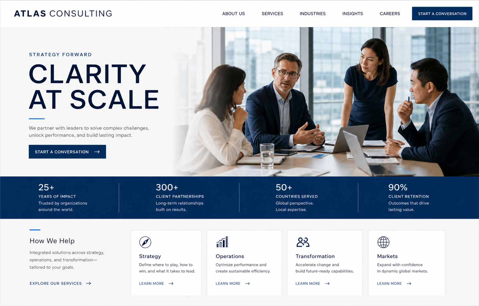 ATLAS CONSULTING — CORPORATE · CONSULTING website design preview
