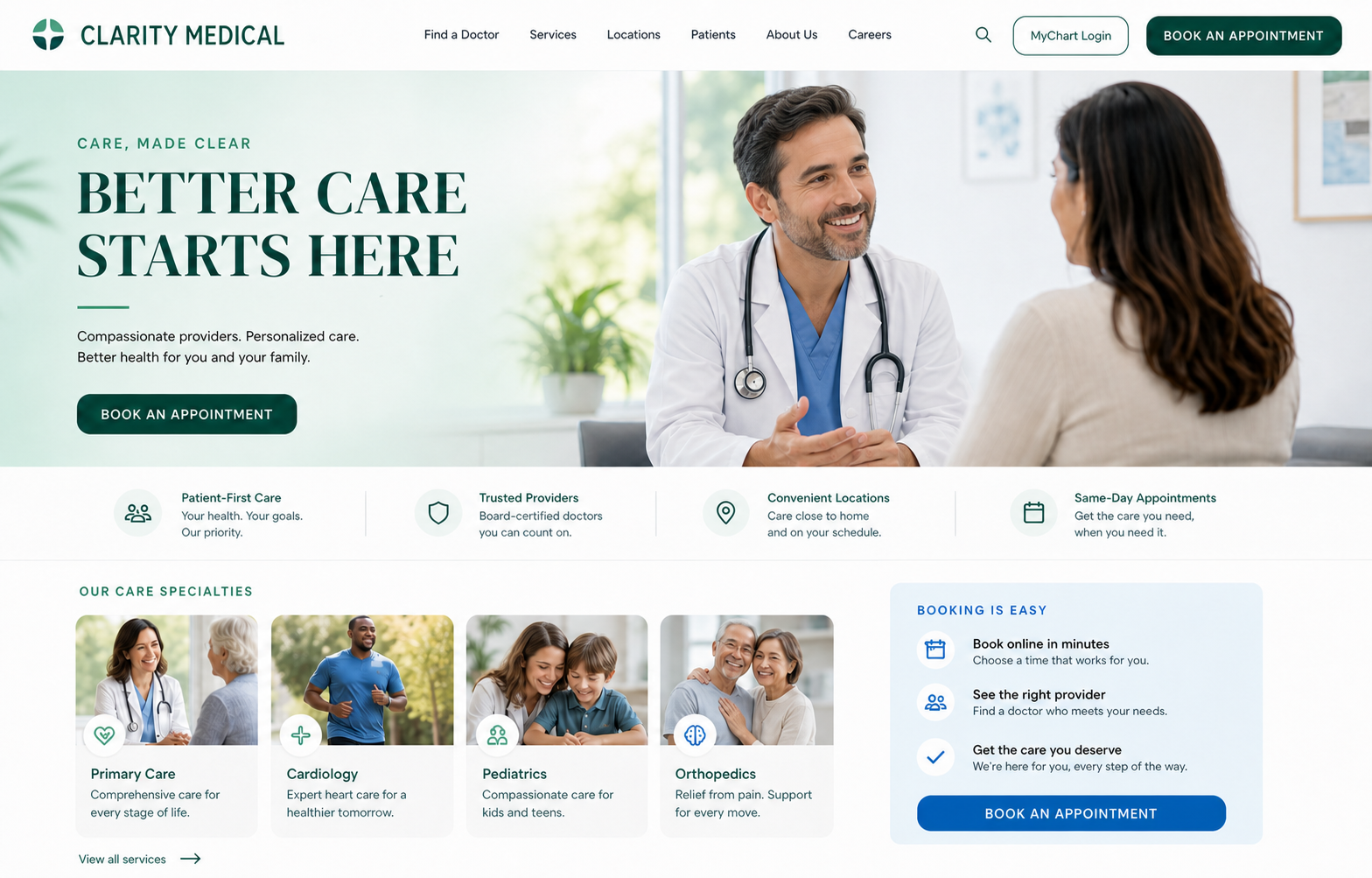 CLARITY MEDICAL — HEALTHCARE · PROFESSIONAL website design preview