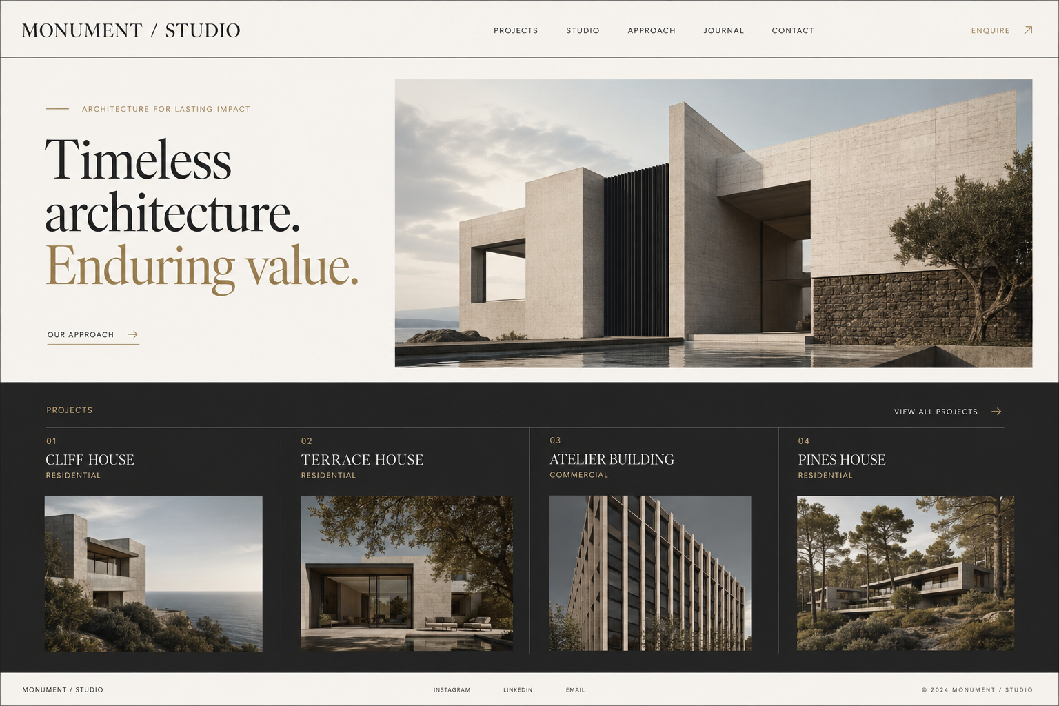 MONUMENT / STUDIO — UX / UI · EDITORIAL